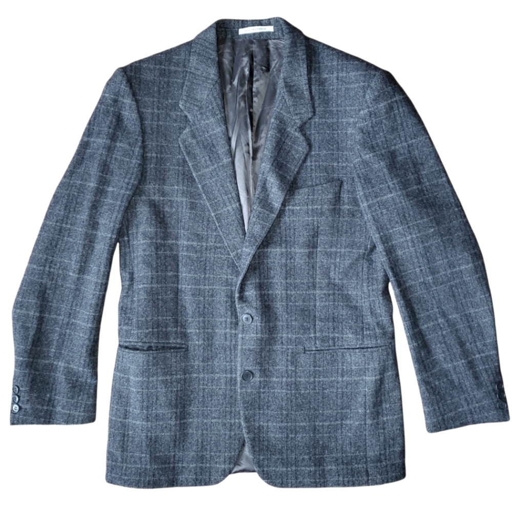 Yves Saint Laurent Menswear Gray Plaid Blazer Suit Jacket Sport Coat Mens 40R